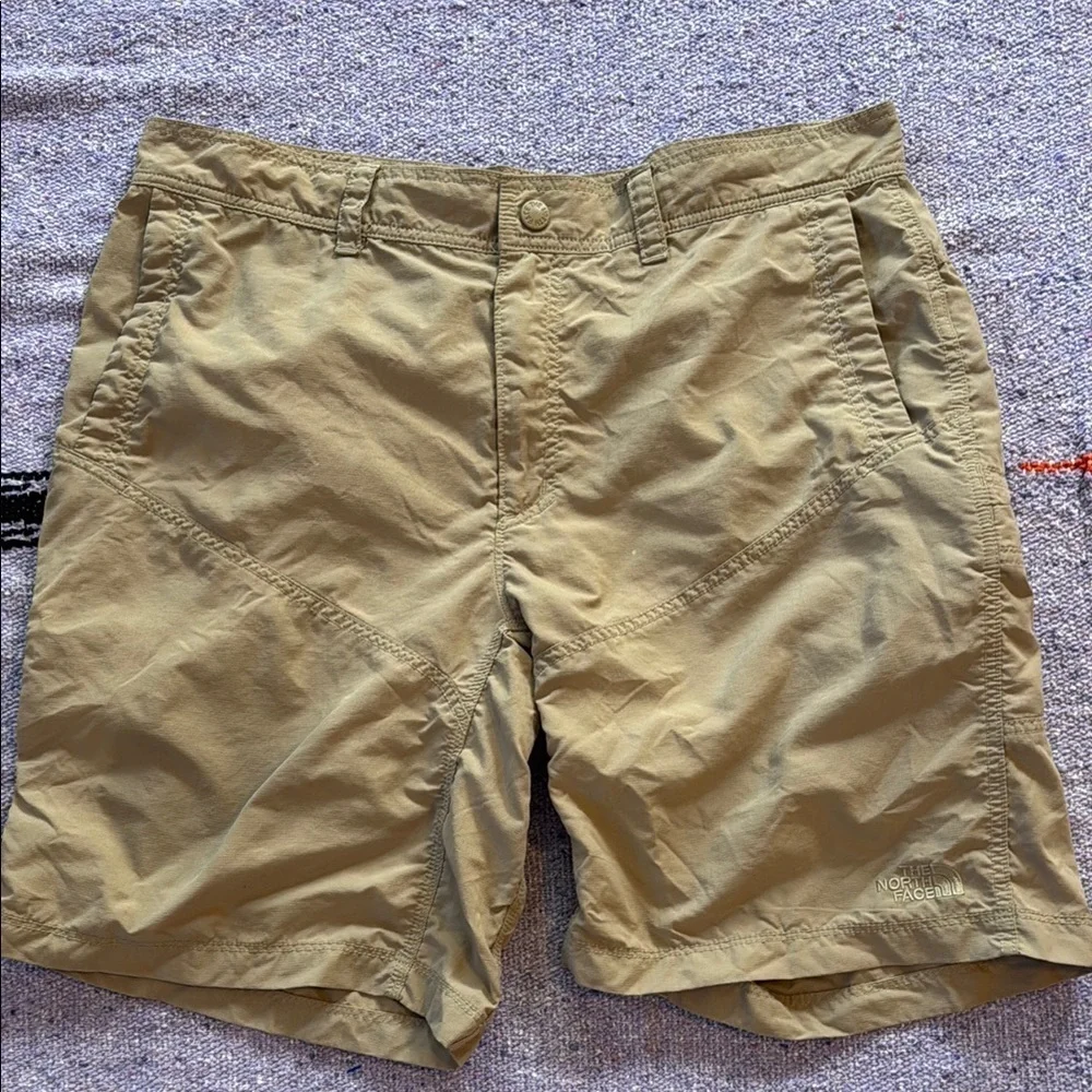🍍 The North Face Men Nylon Shorts size 38 Tan Pockets Trail Trek Tech🍍